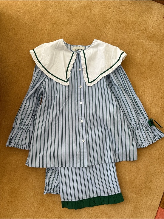Damson Madder Other - Damson Madder Blue & Green Striped Pajama Set